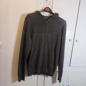 Michael by Michael Kors Wool Blend Men's Black Zip Up Hoodie Sweater